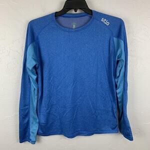 Stio Shirt Mens Large Blue Long Sleeve Wool Blend Outdoor Base Layer Pullover